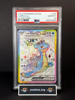 2024 Pokemon Scr En-Stellar Crown Ultra Rare Lapras Ex #158 PSA 10 - Image 1