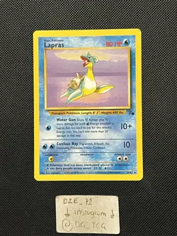Pokemon WOTC Fossil Set - Lapras - 25/62 - Non Holo Rare - Unlimited Ed - NM - Image 1