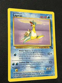 Pokemon WOTC Fossil Set - Lapras - 25/62 - Non Holo Rare - Unlimited Ed - NM - Image 5