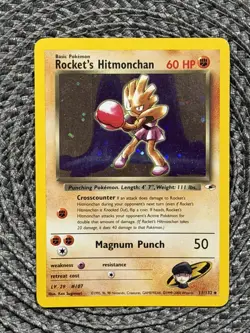 Pokemon TCG Rocket's Hitmonchan Gym Heroes 11/132 Holo - Image 1