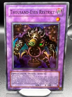 Yu-Gi-Oh! Thousand-Eyes Restrict #DL1-001 2003 Unlimited Promo Super Rare MP - Image 1