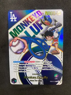 One Piece Monkey.D.Luffy EB02-010 La Dodgers Promo Card READ!! - Image 1