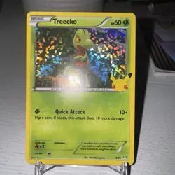 2021 POKEMON TCG MCDONALDS 25TH ANNIVERSARY BASIC HOLO TREECKO TRADING CARD 3/25 - Image 3