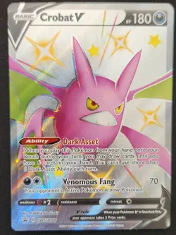 Crobat V SWSH098 SWSH Black Star Promos Full Art Shiny Holo Pokemon TCG 2021 NM - Image 1