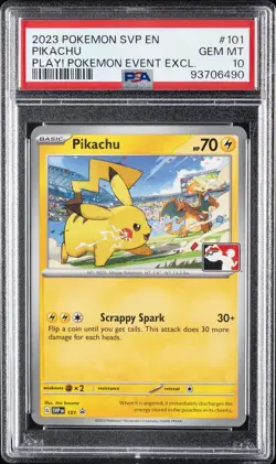 2023 POKEMON SVP EN-SV BLACK STAR PROMO #101 PIKACHU PSA 10 - Image 1