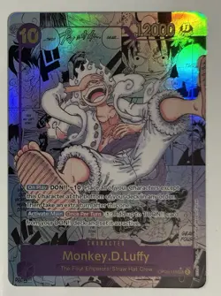One Piece CCG Monkey D Luffy OP05-119 Manga Art CUSTOM MADE 1:1 REPLICA ART CARD - Image 1