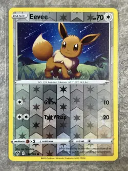 Eevee 130/185 Swsh04: Pokemon TCG Card Vivid Voltage Reverse Holo (Near Mint) - Image 1