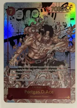 One Piece CCG Portgas D. Ace Manga Art OP02-013 CUSTOM MADE 1:1 REPLICA ART CARD - Image 1