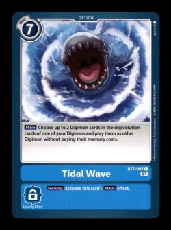 Tidal Wave BT7-097 Digimon Blue Common Trading Card TCG CCG - Image 1