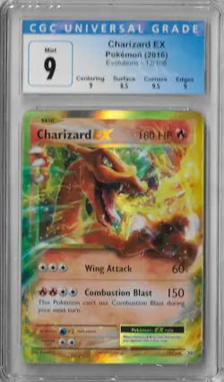 Pokemon Charizard EX 12/108 CGC 9 Ultra Rare XY Evolutions 2016 Card Mint - Image 1
