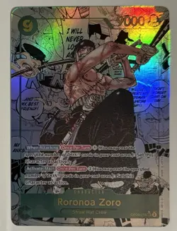 One Piece CCG Roronoa Zoro Manga Art OP06-118 CUSTOM MADE 1:1 REPLICA ART CARD - Image 1