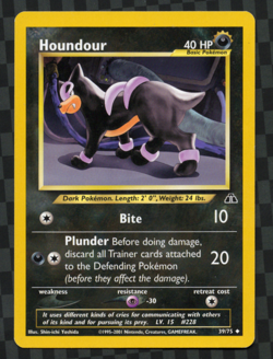 Houndour 39/75 Neo Discovery Pokemon TCG WOTC Vintage Card (Light Play) LP - Image 1