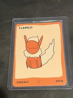 Pokenot Flameo Flareon #136 - Dysfunctional Passholder Pokenots 151 Card NM - Image 1