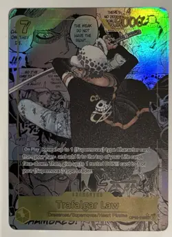 One Piece CCG Trafalger Law OP10-119 Manga Art CUSTOM MADE 1:1 REPLICA ART CARD - Image 1
