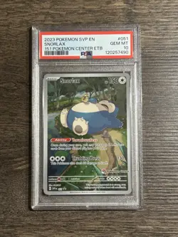 PSA 10 GEM MINT Snorlax Pokemon Center 151 ETB PC Stamped Promo SVP 051 - Image 1