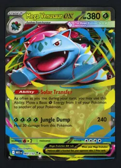 Mega Venusaur ex 003/132 Mega Evolution Double Rare Pokemon TCG - Image 1