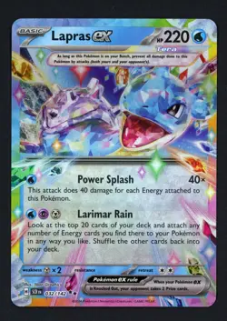 Lapras ex 032/142 Stellar Crown Double Rare Pokemon TCG - Image 1