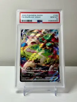 PSA 10 SNORLAX VMAX #142 2020 POKEMON SWORD & SHIELD FULL ART GEM MINT - Image 1