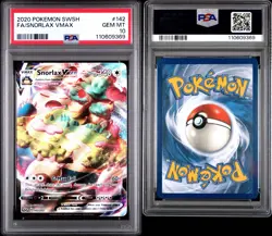 PSA 10 SNORLAX VMAX #142 2020 POKEMON SWORD & SHIELD FULL ART GEM MINT - Image 5