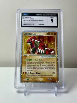 CGC 9 GROUDON EX 2006 POKEMON EX CRYSTAL GUARDIANS RARE HOLO 93/100 - Image 1