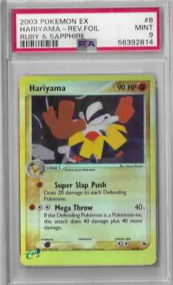 Pokemon PSA 9 MINT Hariyama 8/109 EX Ruby & Sapphire Reverse Holofoil 2003 - Image 1