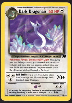 Dark Dragonair 33/82 Team Rocket 2000 Pokemon TCG Card NM - Image 1