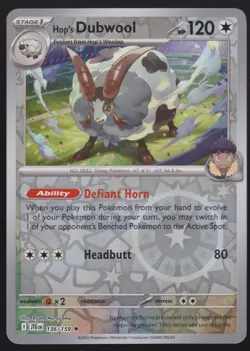 Hop's Dubwool Reverse Holo 136/159 SV09: Journey Together Pokemon Trading Card T - Image 1