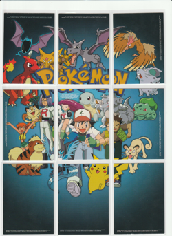 Complete TV5-TV1 Full Set Pokemon Topps Animation Edition Puzzle Card - Image 1