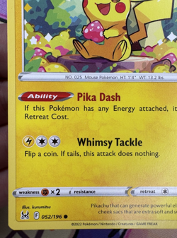 ✨1c Start✨ Pikachu 052/196 Lost Origin Pokemon Trading Card Game 🌺 - Image 5