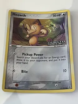 Meowth Reverse Holo 77/113 Pokemon EX Delta Species 2005 - Image 1