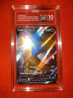 Pokemon TAG 10 Charizard v SWSH050 Black Star Promo Champion's Path - Image 1