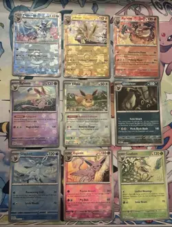 Prismatic Evolutions Complete 9 Card Eeveelution Poke Ball Holo Set Pokemon TCG - Image 1
