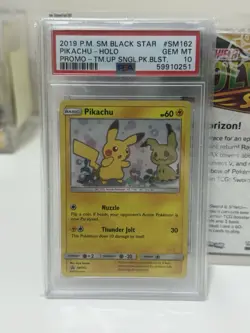 PSA 10 Pikachu Holo SM162 Black Star Promo 2019 Pokemon Team Up Card RARE - Image 1