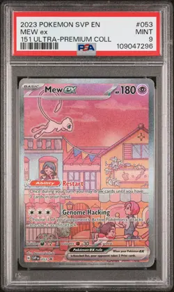 2023 POKEMON SVP EN-SV BLACK STAR PROMO 151 ULTRA-PREM COLL #053 MEW EX PSA 9 - Image 1