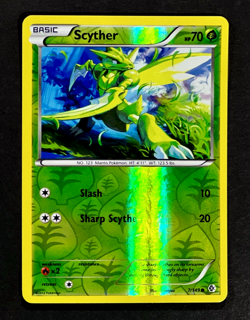 2012 Pokemon SCYTHER Boundaries Crossed REVERSE HOLO Black & White Card 7/149 - Image 1