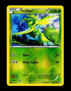 2012 Pokemon SCYTHER Boundaries Crossed REVERSE HOLO Black & White Card 7/149 - Image 4