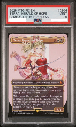 2025 MTG FINAL FANTASY FIC TERRA, HERALD OF HOPE BORDERLESS PSA 9 - Image 1