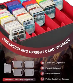 Trading Card Storage Box, 3800+ MTG Deck Box with 24 Colorful Dividers & 5 Card - Image 4