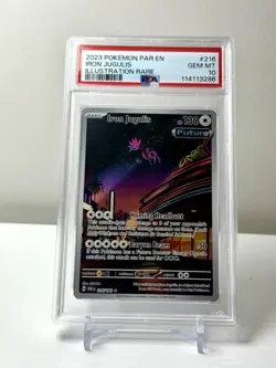 2023 POKEMON PAR EN-PARADOX RIFT ILLUSTRATION RARE #216 IRON JUGULIS PSA 10 - Image 1