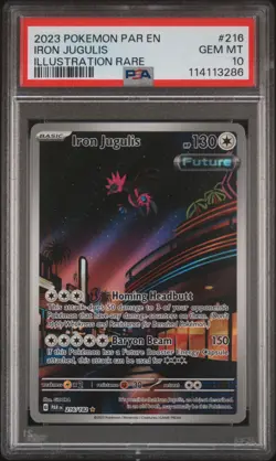 2023 POKEMON PAR EN-PARADOX RIFT ILLUSTRATION RARE #216 IRON JUGULIS PSA 10 - Image 3