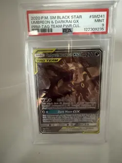 Umbreon & Darkrai GX Tag Team SM241 Black Star Promo Pokemon Card PSA 9 - Image 1