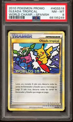 Pokemon Card PSA 8 Tropical Tidal Wave SPANISH HGSS18 Worlds Promo EU 2010 - Image 1