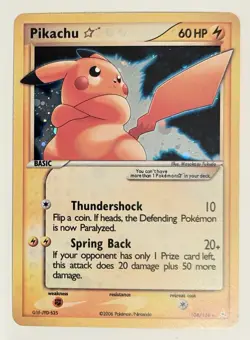 Pokemon TCG Pikachu Gold Star Card 104/110 CUSTOM MADE REPLICA MULTI LAYER HOLO - Image 1