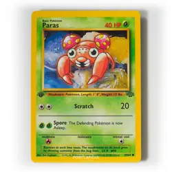 Pokemon - Paras - 1st Edition - Non Holo - 59/64 - Jungle - Common Card - Image 1