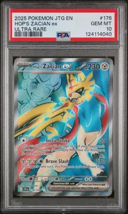 2025 POKEMON JTG EN-JOURNEY TOGETHER ULTRA RARE #176 HOP'S ZACIAN EX PSA 10 - Image 1