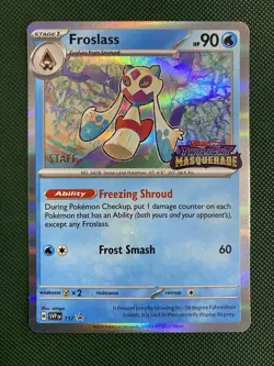SVP117 Froslass Pre release STAFF Promo Pokemon TCG Stamped Twilight Masquerade - Image 1