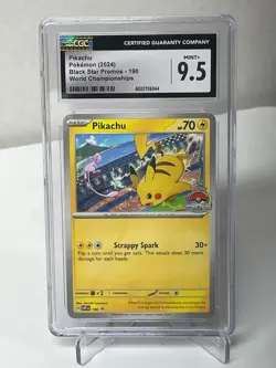 PIKACHU #190 CGC 9.5 2024 POKEMON SVP EN-SV BLACK STAR PROMO WORLD CHAMPIONSHIPS - Image 1
