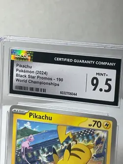 PIKACHU #190 CGC 9.5 2024 POKEMON SVP EN-SV BLACK STAR PROMO WORLD CHAMPIONSHIPS - Image 2