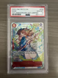 PSA 10 Nami Blue Dress 1st Anniversary China Limited One Piece Card Rare - Image 1