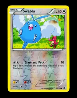 2013 Pokemon SWABLU Legendary Treasures REVERSE HOLO Black & White Card 103/113 - Image 2